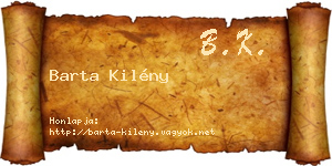 Barta Kilény névjegykártya